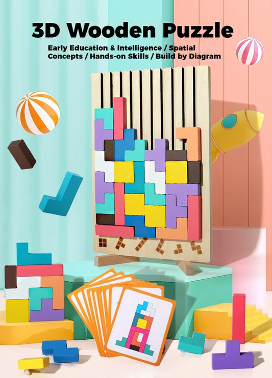 Montessori Wooden Tetris - Educational Fun Toy