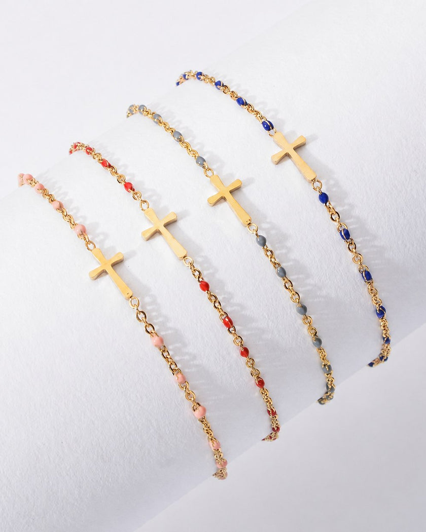 Christian Cross Charm Bracelet