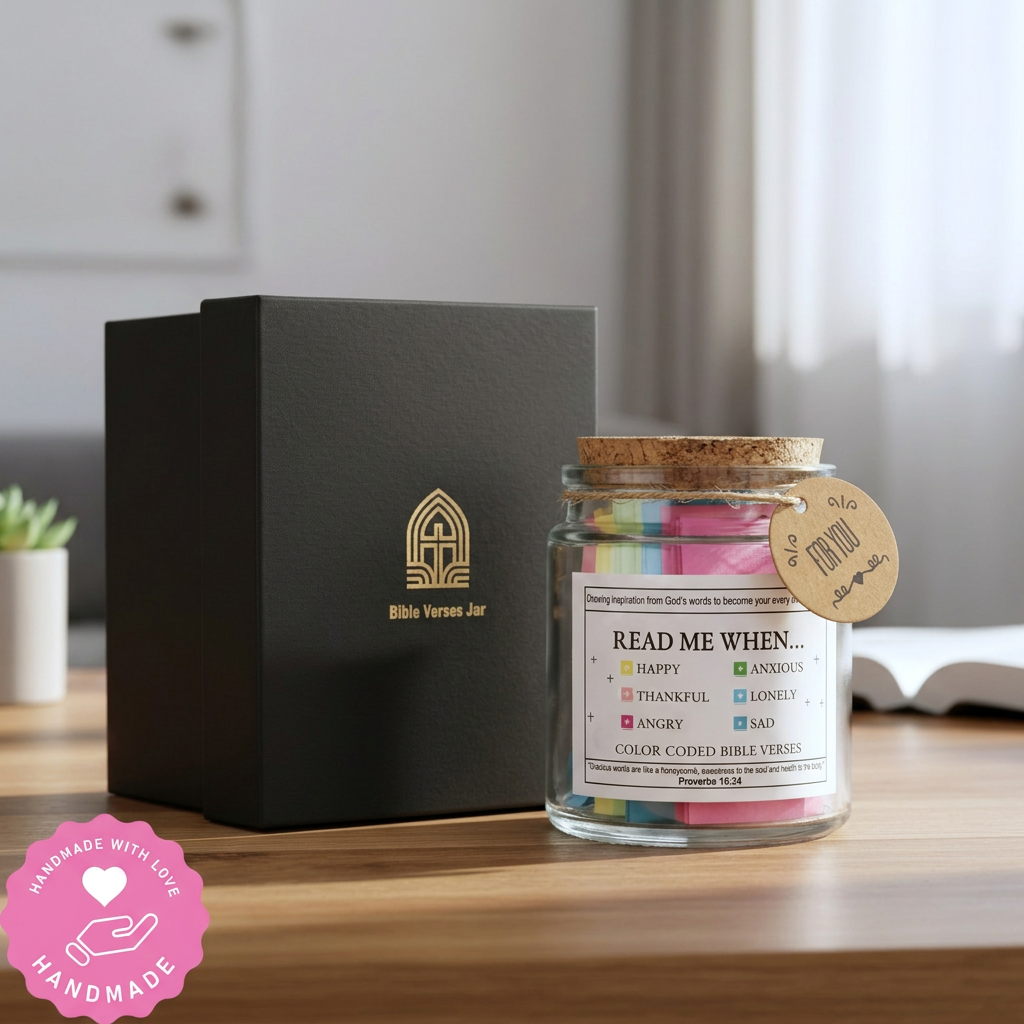 Handmade Jar with Bible Verses (Free Gift Box)