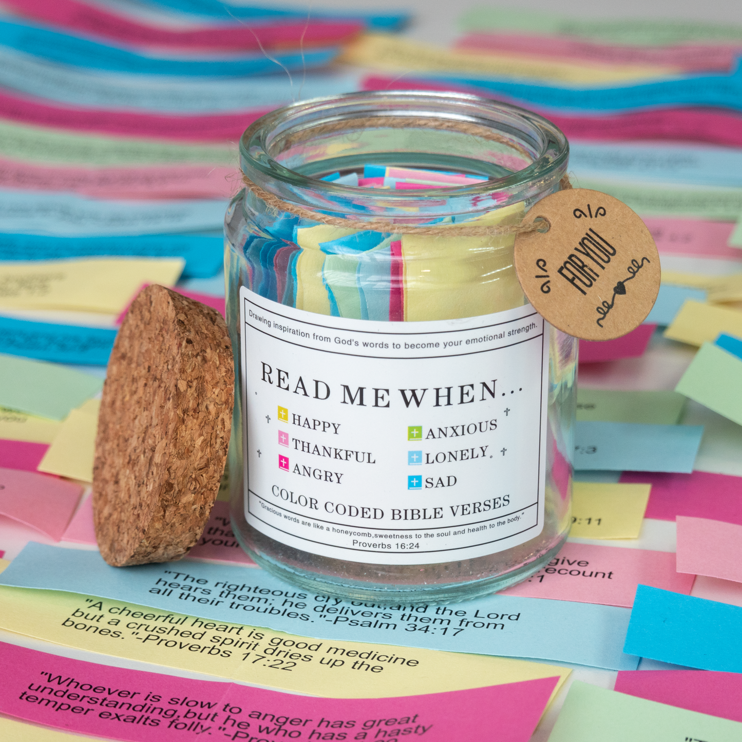 Handmade Jar with Bible Verses (Free Gift Box)