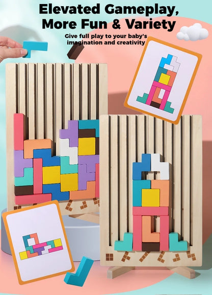Montessori Wooden Tetris - Educational Fun Toy