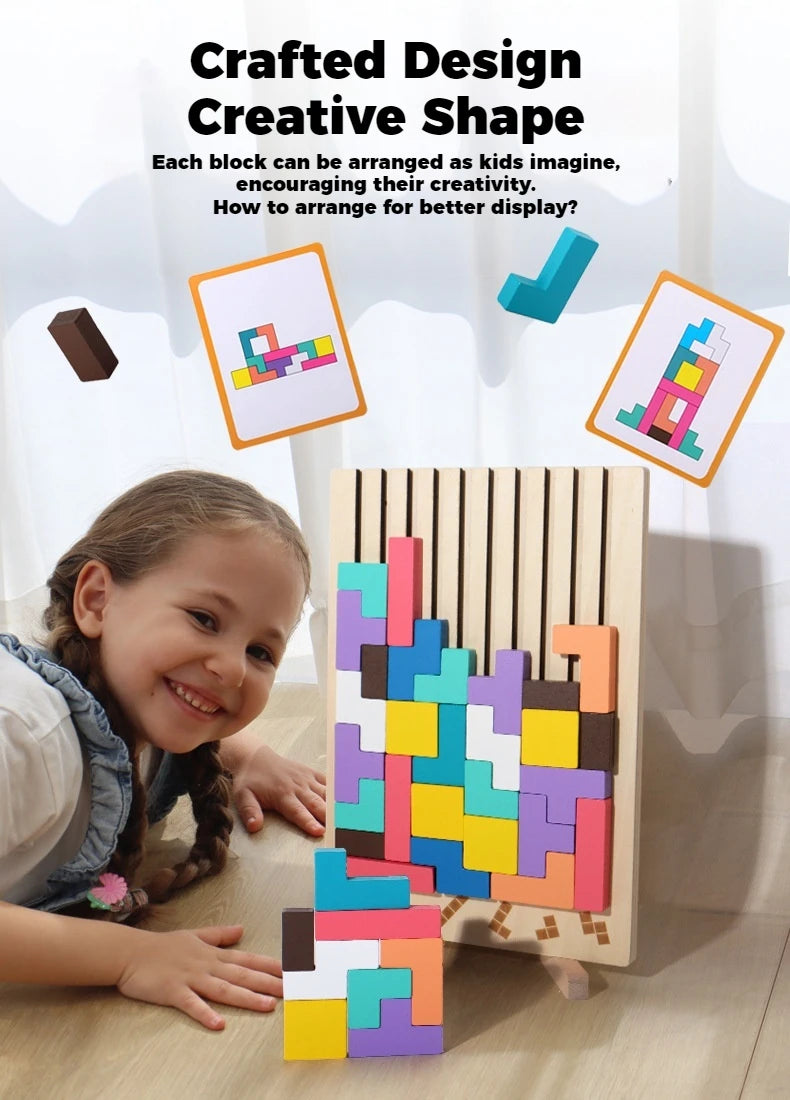 Montessori Wooden Tetris - Educational Fun Toy