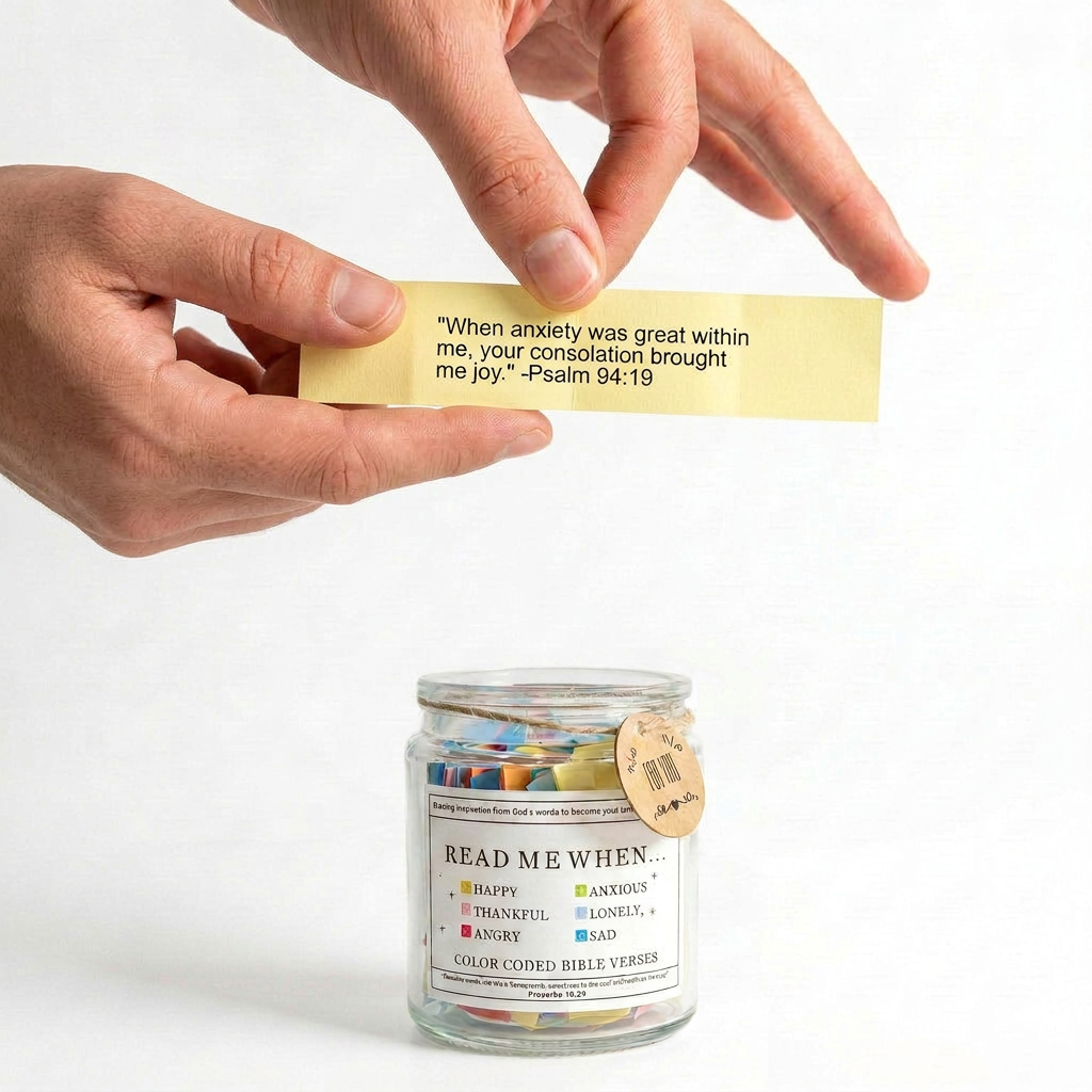 Handmade Jar with Bible Verses (Free Gift Box)