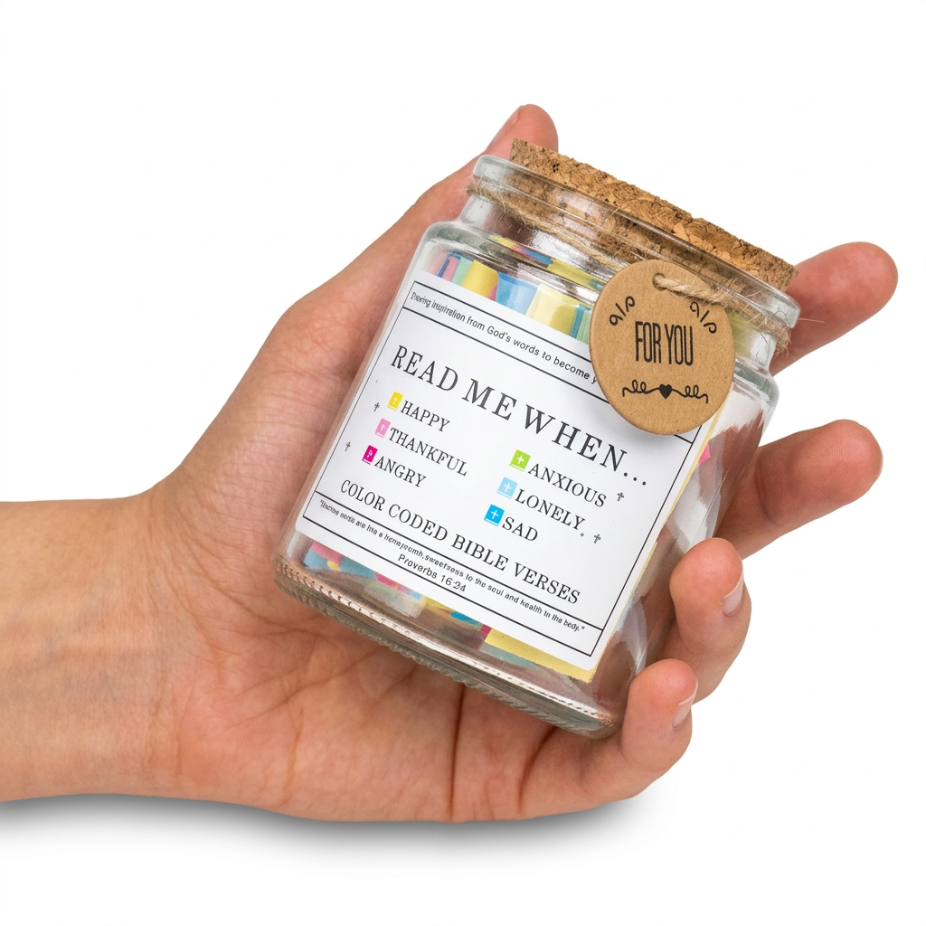 Handmade Jar with Bible Verses (Free Gift Box)