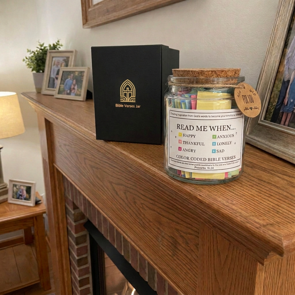 Handmade Jar with Bible Verses (Free Gift Box)
