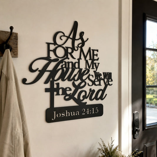 As for Me and My House — Scripture Metal Wall Art